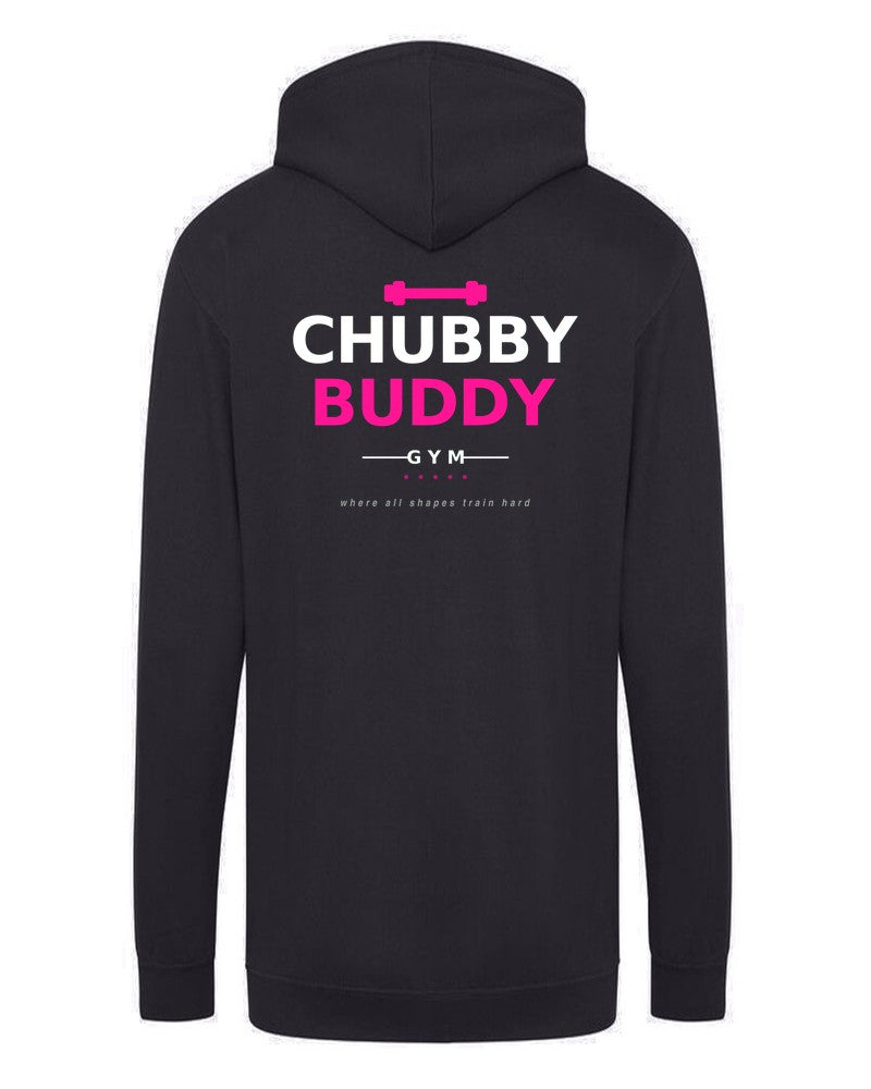 BoldCurves 'Chubby Buddy Gym' Hoodie & Vest — Dames Sportkleding met Rugprint