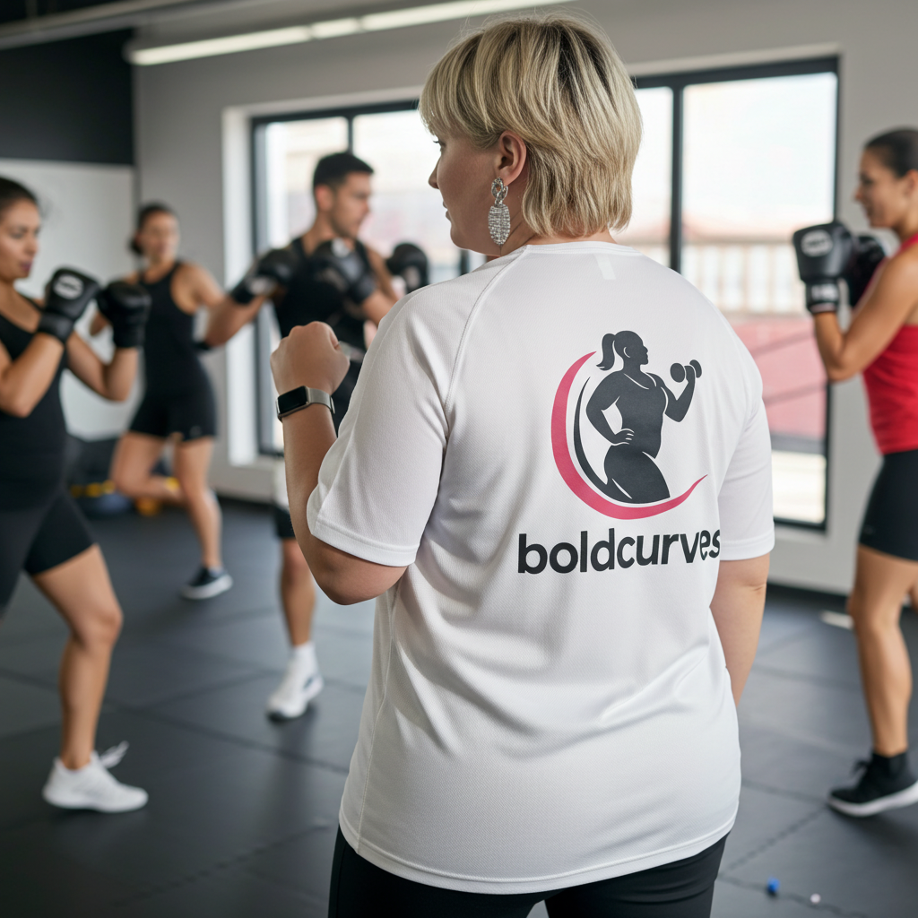 Boldcurves Wit plus‑size dry‑fit T‑shirt (L–XXXL)