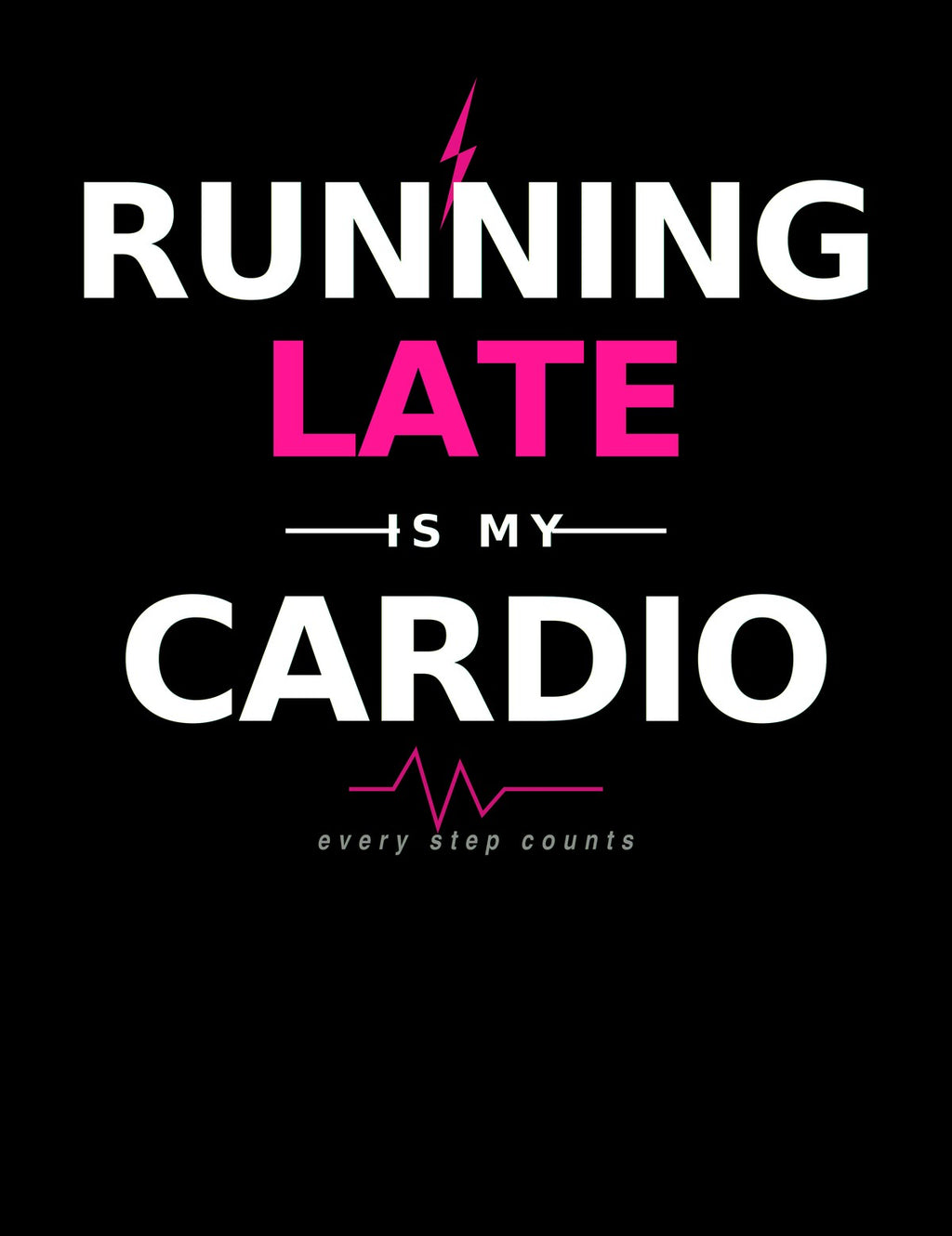 BoldCurves 'Running Late Is My Cardio' Hoodie & Vest — Dames Sportkleding met Rugprint