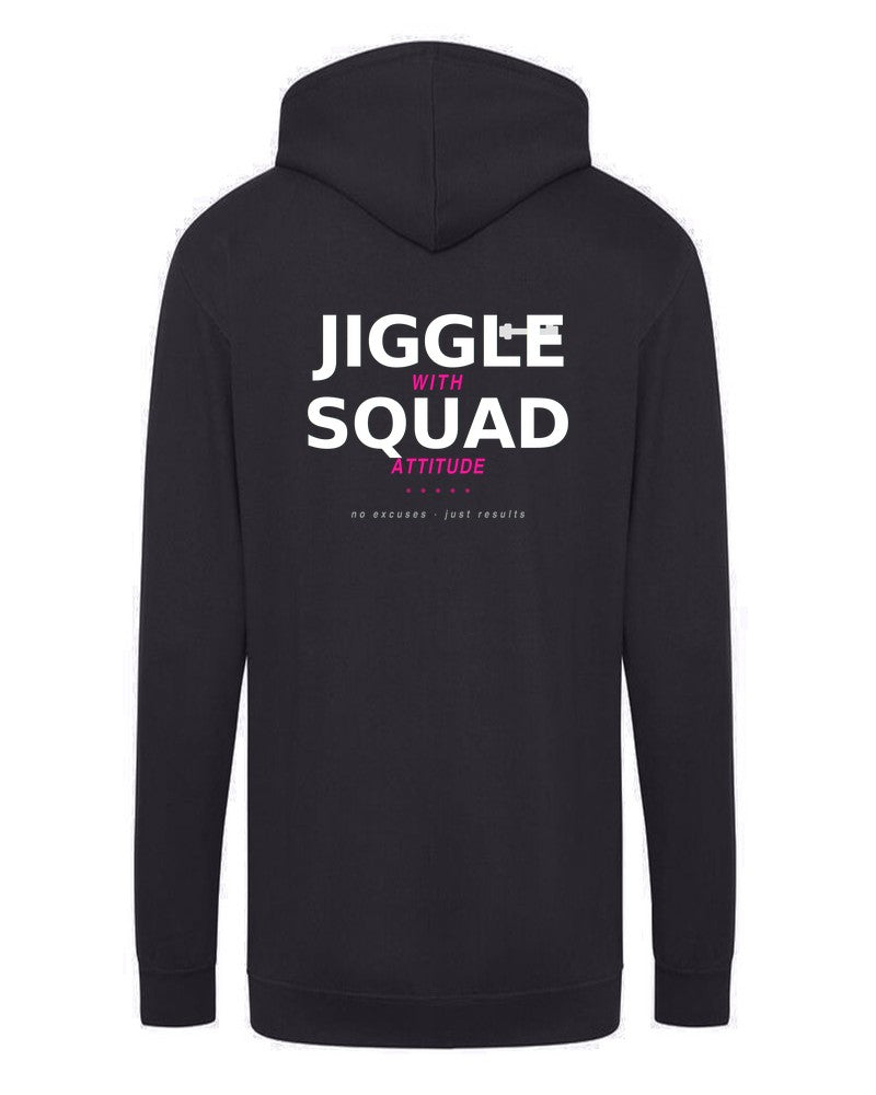 BoldCurves 'Jiggle Squad Attitude' Hoodie & Vest — Dames Sportkleding met Rugprint
