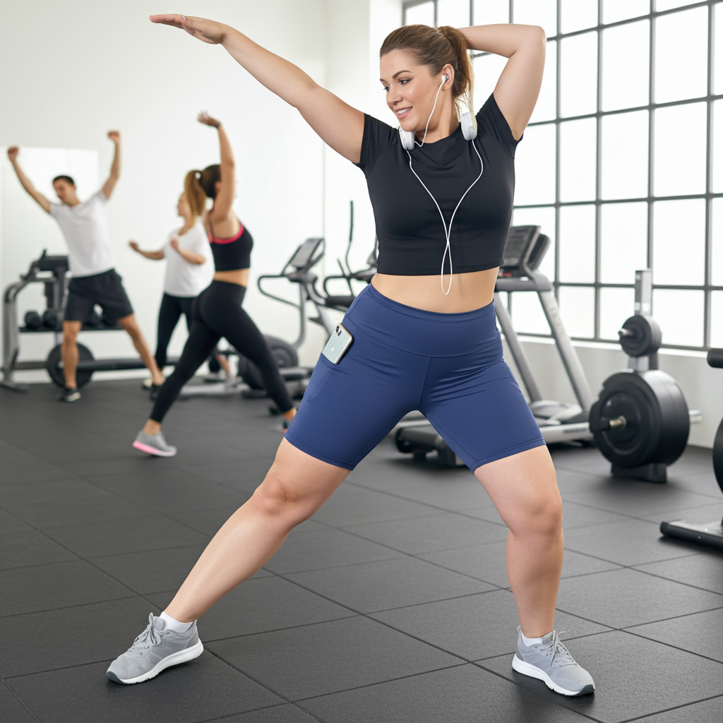 Soft short navy met zakken